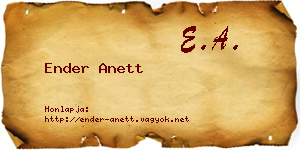 Ender Anett névjegykártya