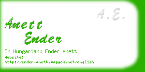 anett ender business card